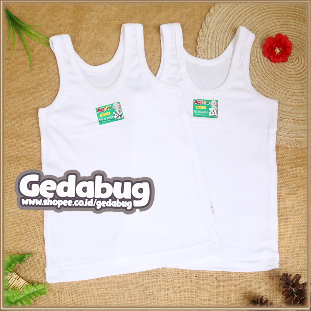 3 Pcs - Singlet kaos dalam Anak AGREE Kids ST 04 | Singlet anak polos bahan berkualitas | Gedabug