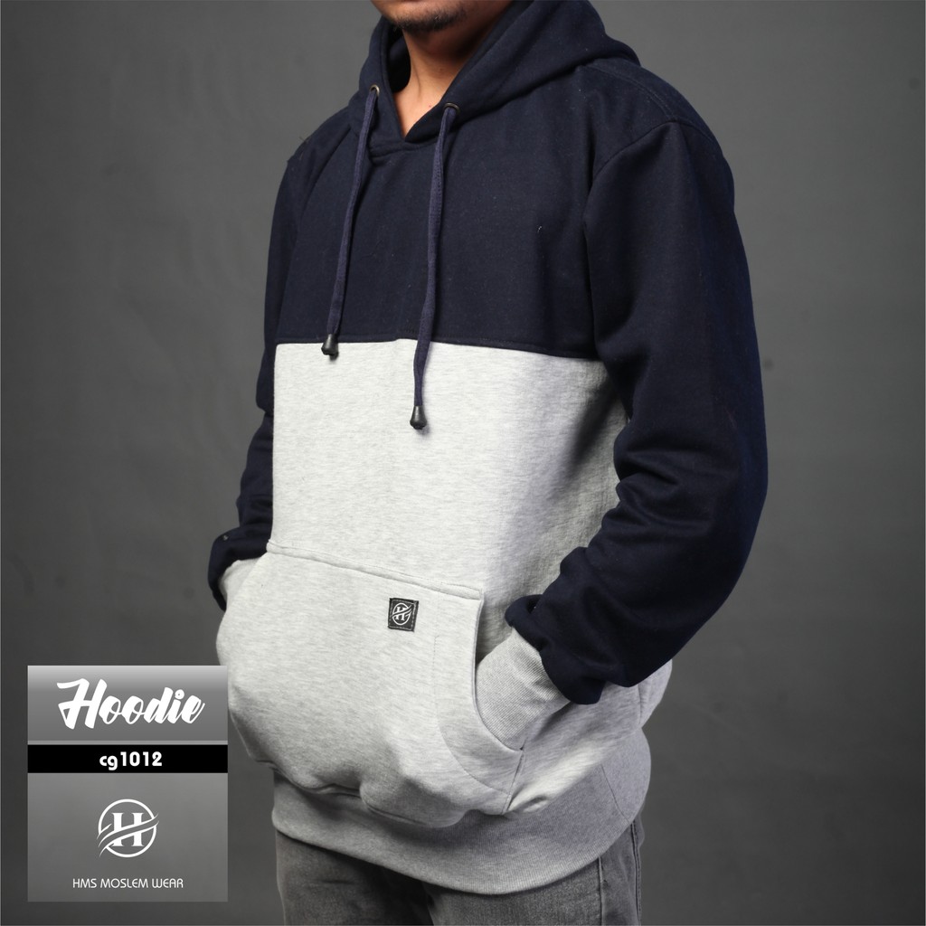 sweater hoodie cewek cowok motif distro HMS sweatshirt hoodie warna black white kode art CG1012