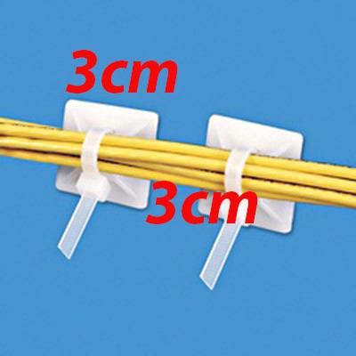 Auto Fastener Clip 30 x 30mm White Zip Ties Cable Wire Removable Self