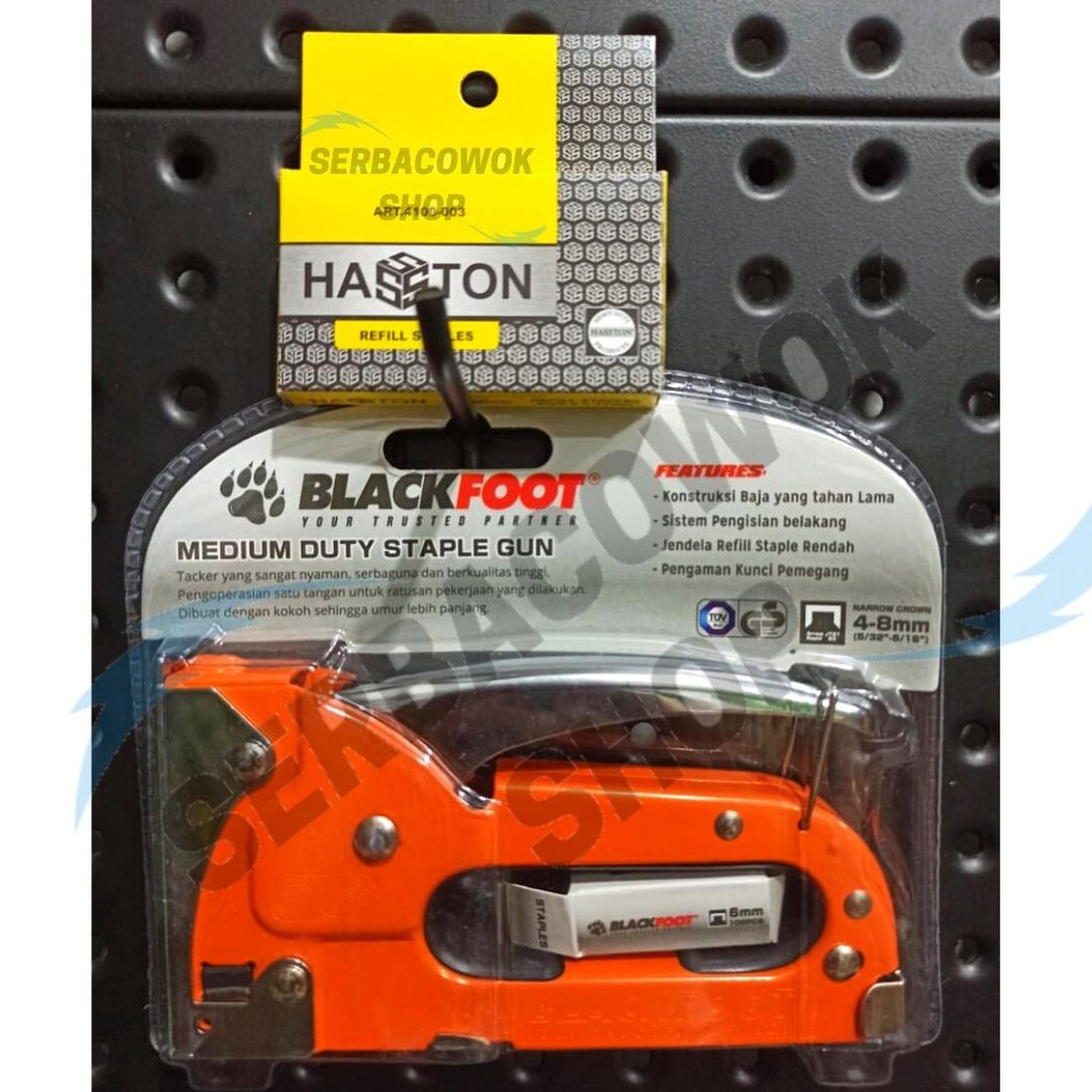 Blackfoot Paket Mesin Staples Jok Gun Tacker 4 - 8 mm + Isi Staples 8mm Set Termurah Berkualitas