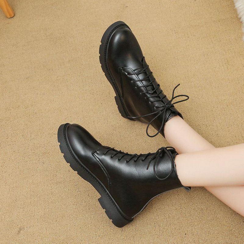 Permata Sepatu Boots Wanita Import SP2033 Women Boots Shoes Black Kulit Premium Quality