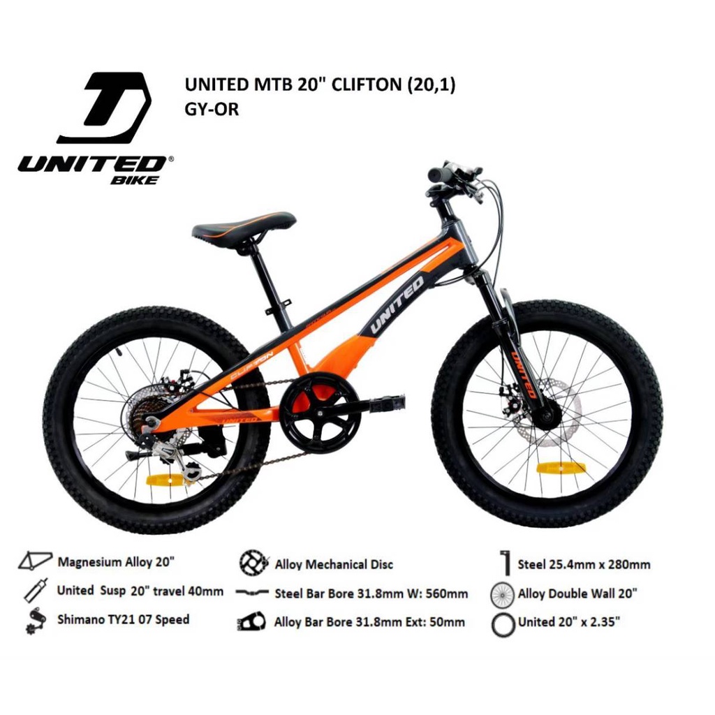 SEPEDA GUNUNG / MTB 20" UNITED CLIFTON