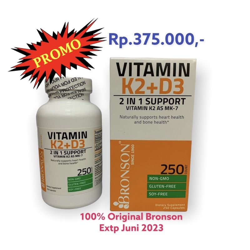 Jual Bronson Vitamin K290mcg D35000iu isi 250 (Ready 7/8/21) 100 Original Bronson Shopee