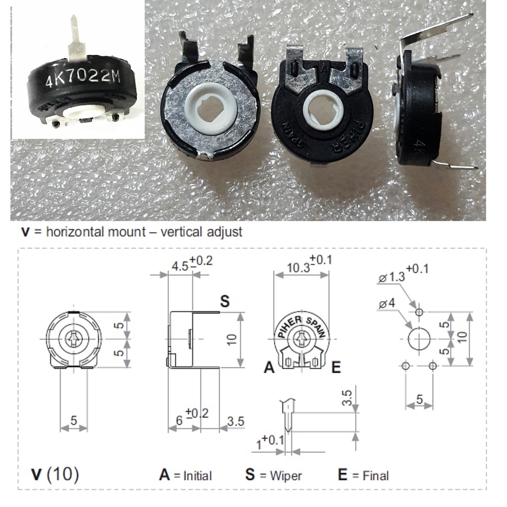 New Original PIHER PT10-470K PT10 470K horizontal oval hole adjustable  trimming potentiometer Manta