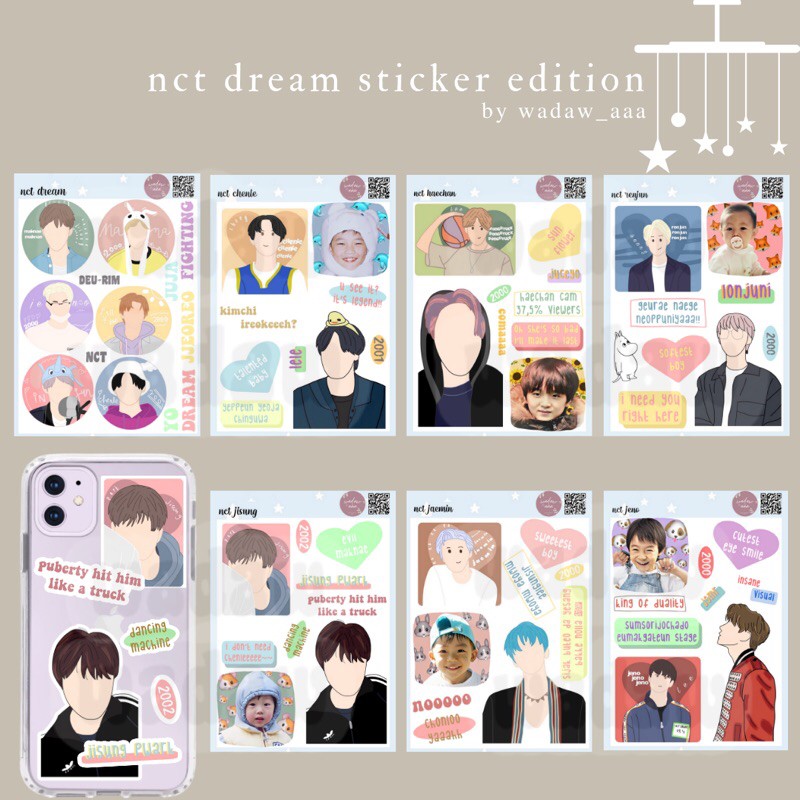 

Stiker NCT Dream Fanart Fanmade mark renjun jeno haechan jaemin chenle jisung KPOP murah pc