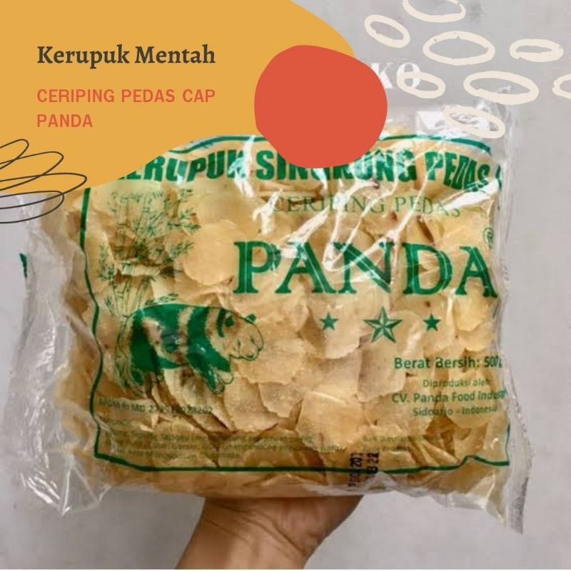 

500 GRAM CERIPING PEDAS CAP PANDA / KERUPUK MENTAH / KERUPUK CERIPING