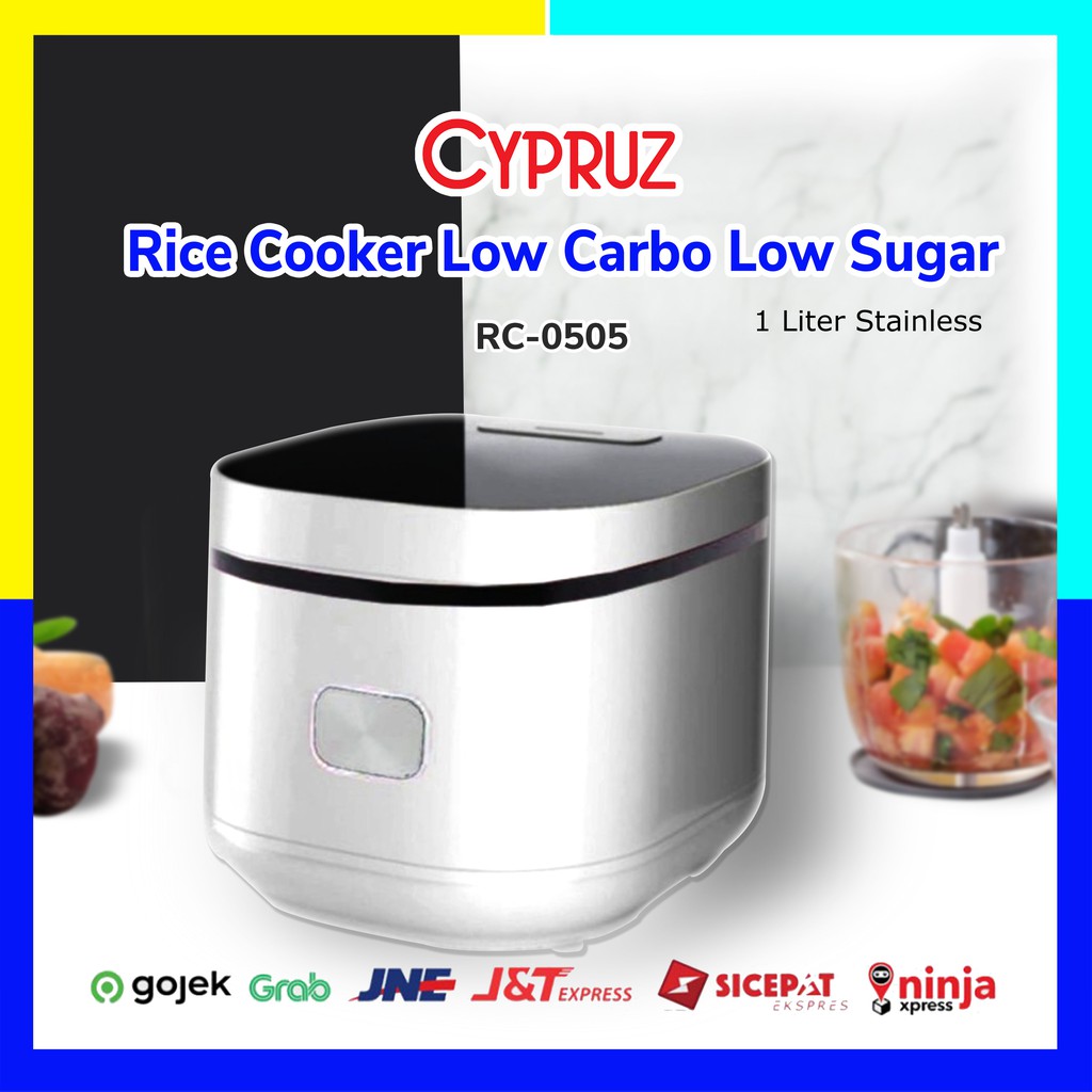 Cypruz RC-0505 Rice Cooker Low Carbo Low Sugar 1 Liter Stainless