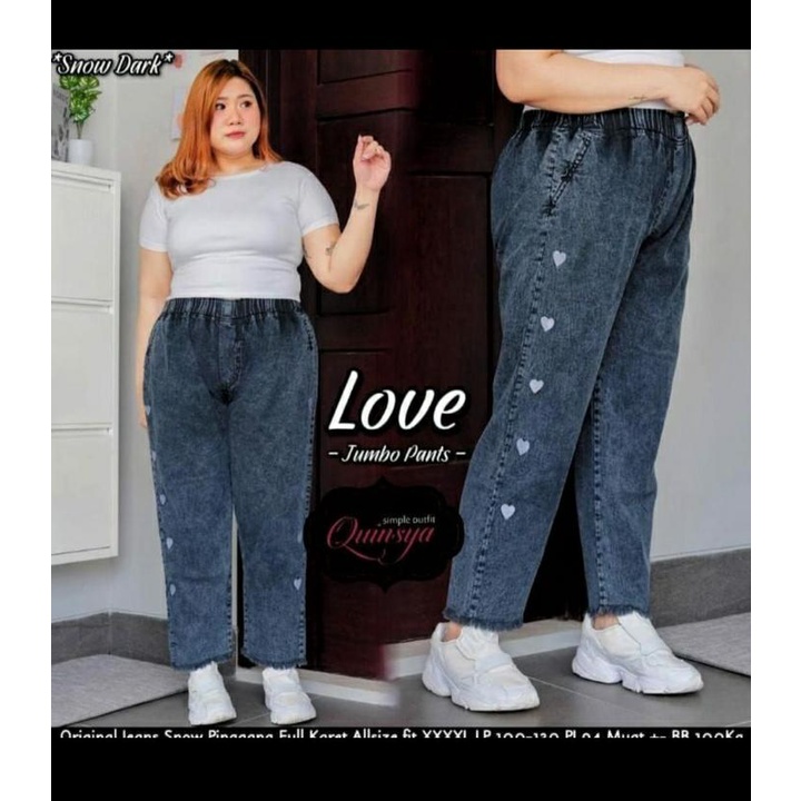 Celana Wanita Terbaru-Celana Panjang Wanita Kekinian-Celana Panjang Wanita Jeans-Love Jumbo Pants-Ce