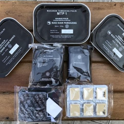 Ransum MTP 1 Makanan Tambahan Polri Tni di Hutan Praktis Lauk Lengkap Exp Agustus 2022 Original