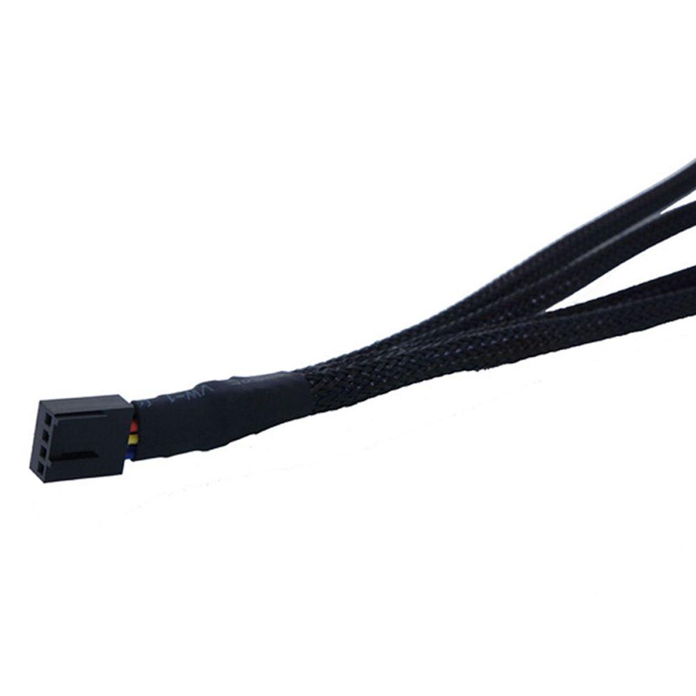 [Elegan] Kabel Ekstensi 4pin Kabel Kulit Ular Kabel Kualitas Tinggi Kabel Kipas Pendingin IDE Lengan Hitam Molex Ke Kabel Listrik Kipas Pendingin 4-Port