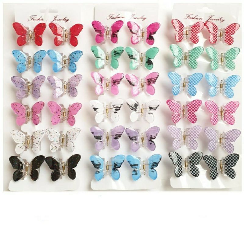 ~ PIYOSHI08 ~ Jepit Rambut Kupu Kupu Kecil Bening / Jepit Rambut Anak Lucu / Butterfly Hair Claw Clip AF180