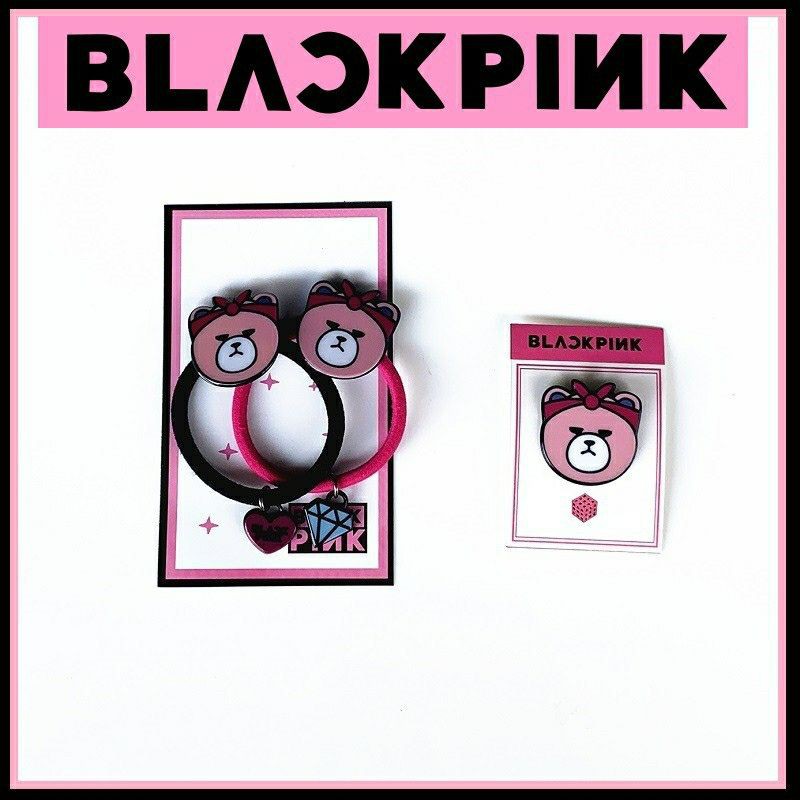 UNOFFCIAL BLACKPINK X PINK KRUNK RUBBER BAND / PIN BROOCH