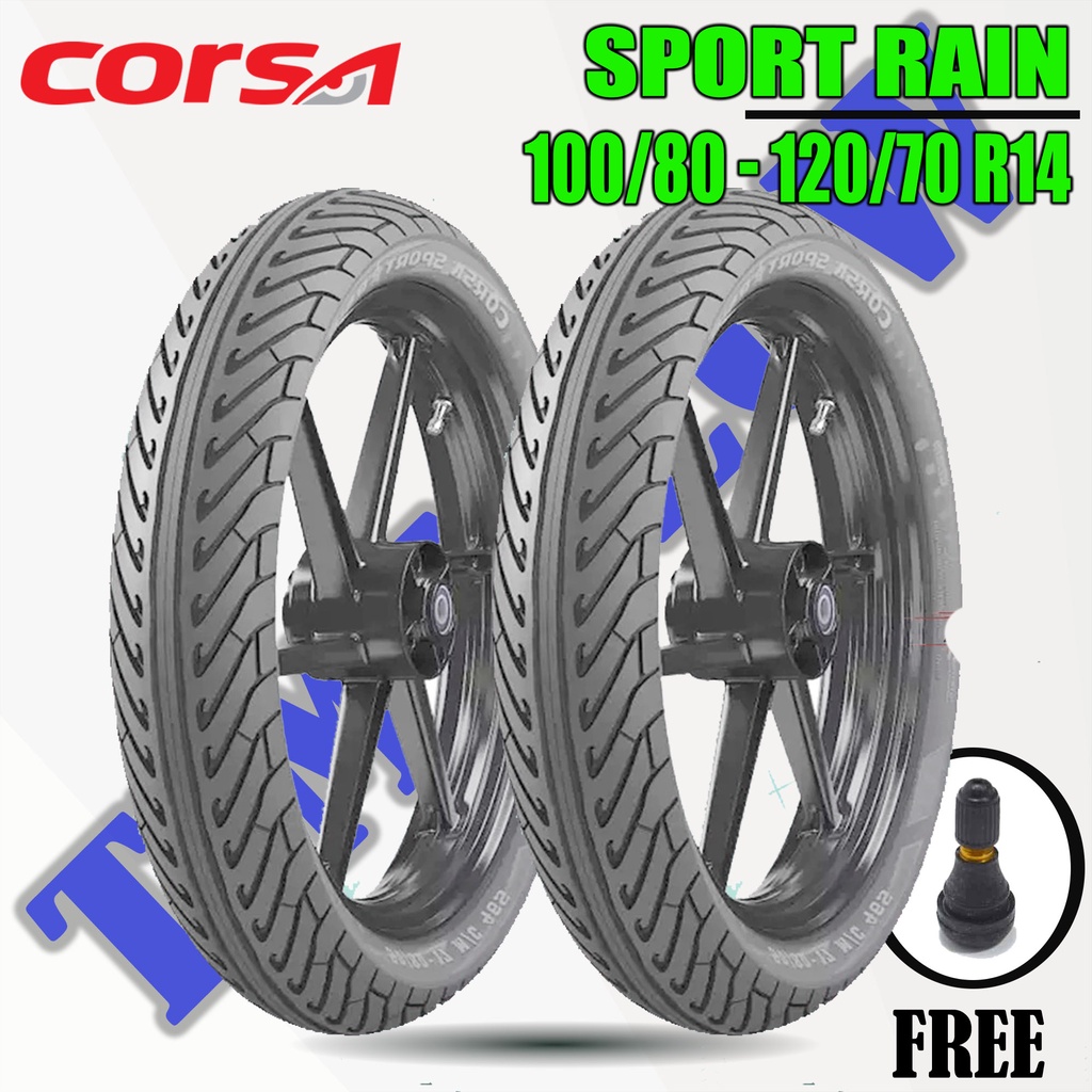 Sepasang Ban Motor HONDA PCX // CORSA SPORT RAIN 100/80 - 120/70 Ring 14 Tubeless