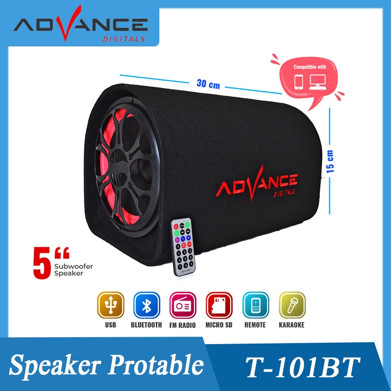 100  ori t 101bt speaker bluetooth advance digital subwoofer karaoke super bass salon aktif wireless