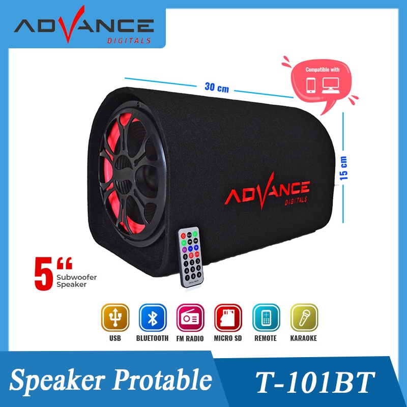 100% Ori T-101BT SPEAKER BLUETOOTH ADVANCE DIGITAL SUBWOOFER KARAOKE SUPER BASS SALON AKTIF WIRELESS
