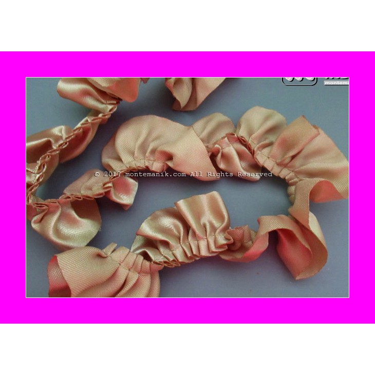 

Renda Kerut Satin 2,5 cm Coklat (RKS-07) WPC Bahan Craft