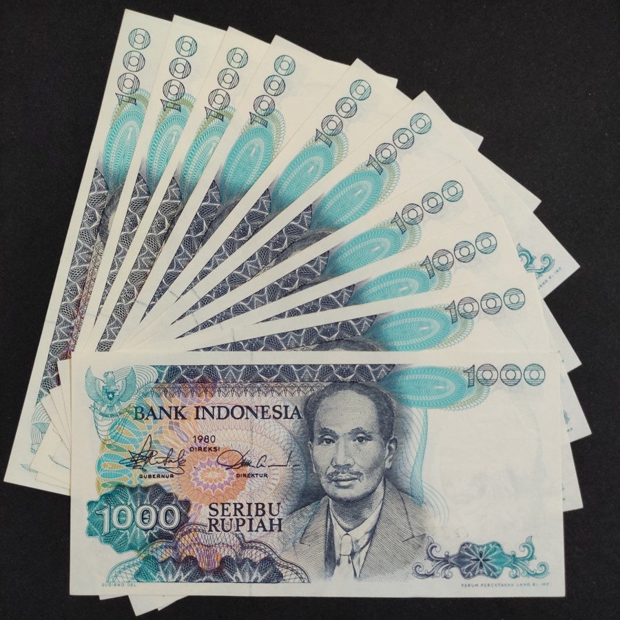 Uang Kuno 1000 Rupiah Sutomo 1980 AUNC