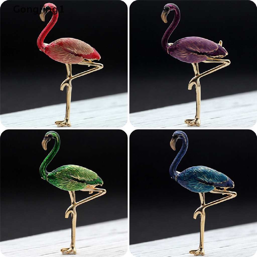 Gongjing1 Bros Pin Enamel Desain Flamingo Aksesoris Wanita