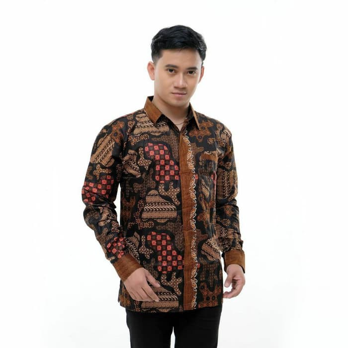 Batik Baju Batik Kemeja panjang Pria Merak