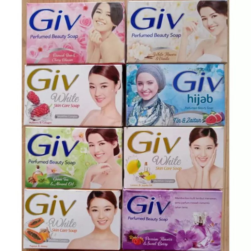 0GIV Sabun Batang Bar Soap Skin Care Bengkoang Pepaya Pearl Mulberry Silk Hijab Ungu
