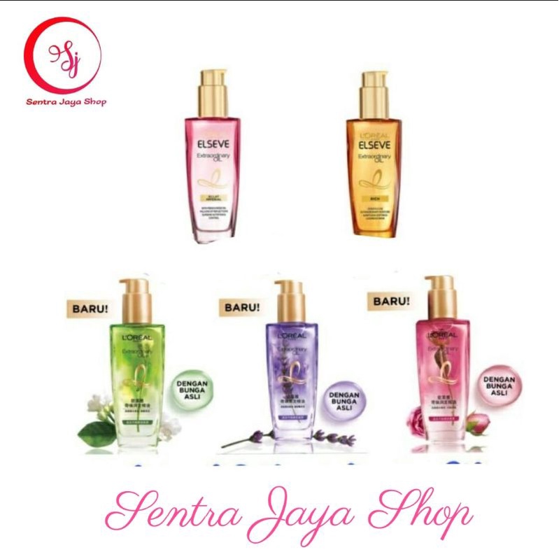 Loreal L'oreal Elseve Extraordinary Oil Gold Pink Floral Lavender Rose Jasmine Hair Serum 100 ml