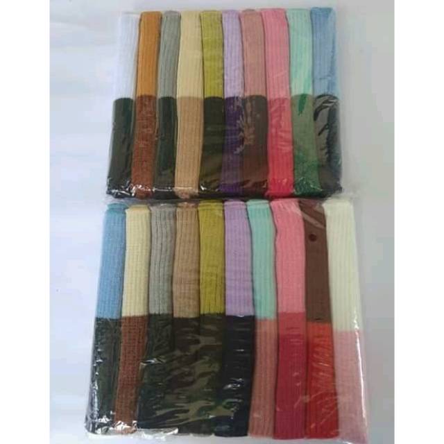 ciput rajut 2 warna bandana rajut iner 2warna