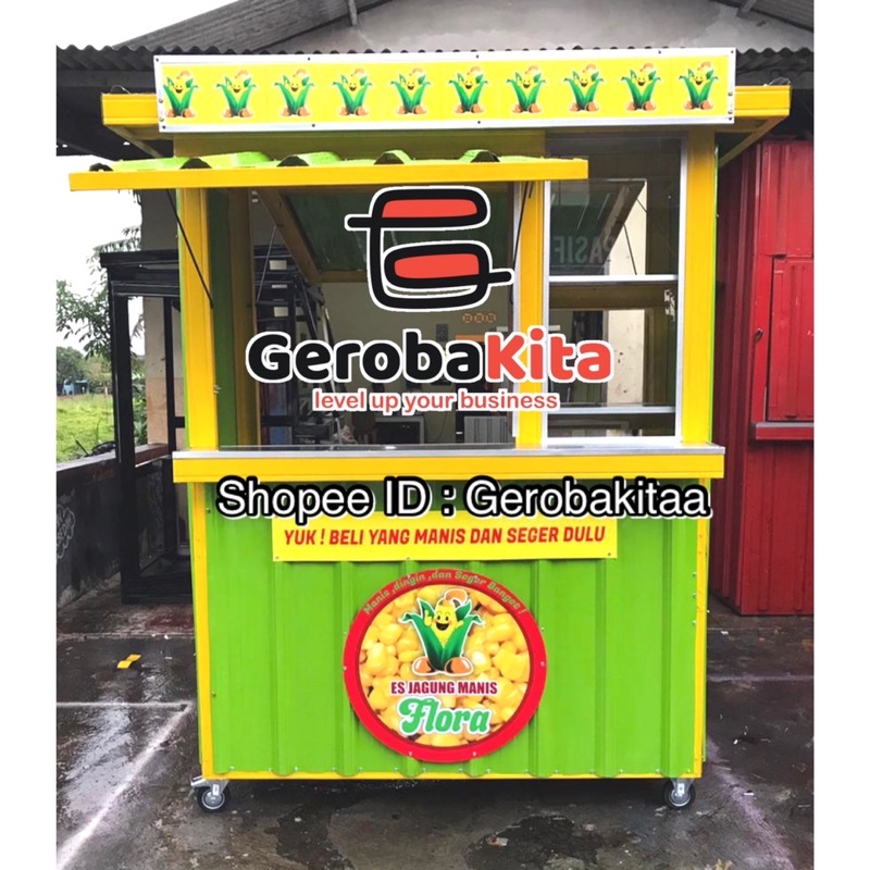 booth semi container custom etalase