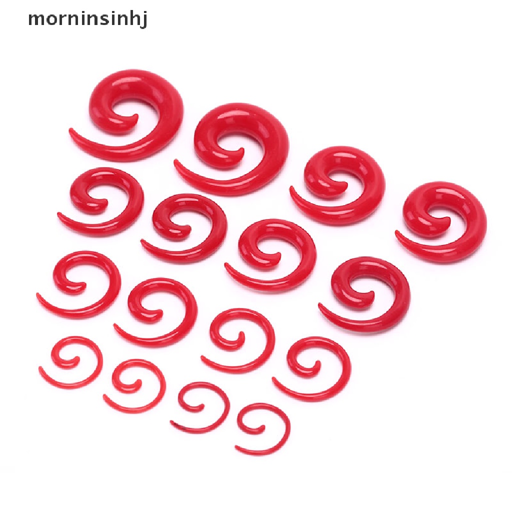 Mornin 16pcs / Set Ear Plug / Pelebar Tindikan Telinga Bentuk Spiral