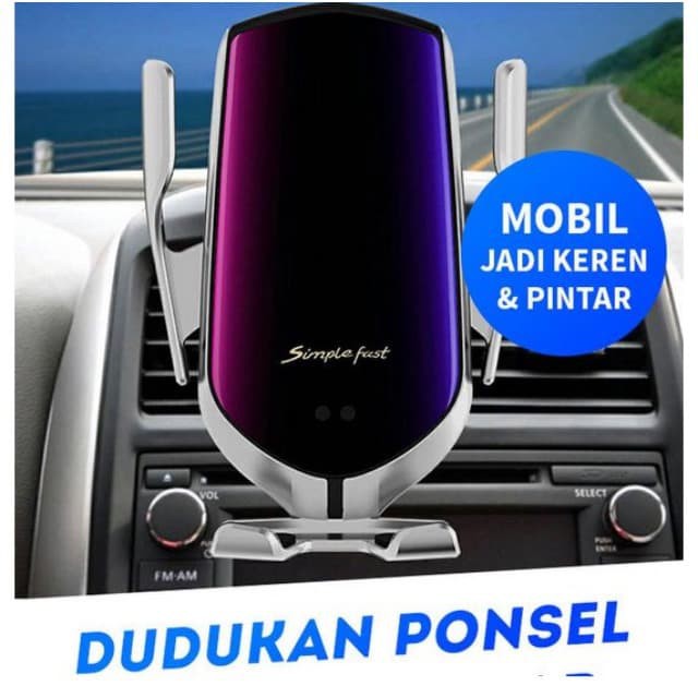 Wireless Charging Mobil Dudukan Ponsel Pintar Tempat Charger hp Mobil