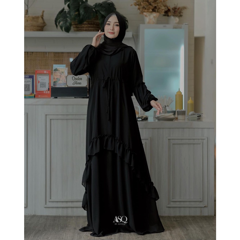 GAMIS CERUTY BABYDOLL POLOS FULL FURING SYAR'I TERBARU