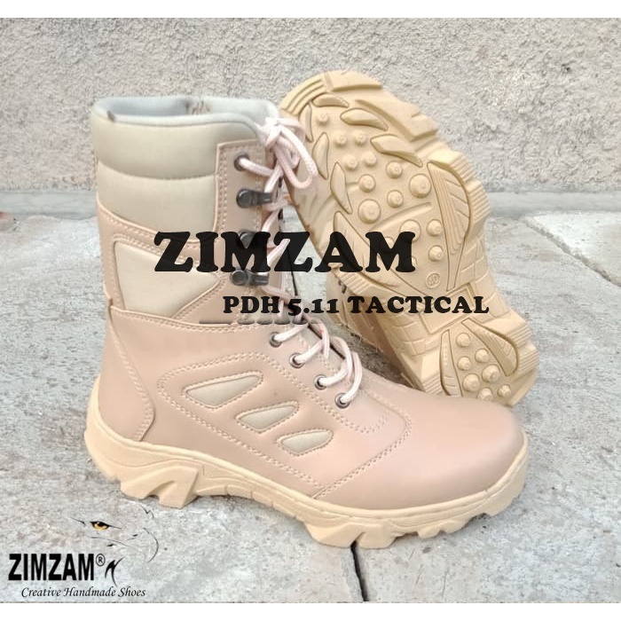 promo sepatu zimzma pdl 5.11 tactical high cream sepatu pria touring hiking terlaris murah