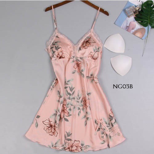 [PRODUK FAVORIT] HOMEDRESS LINGERIE SATIN NIGHTGOWN BAJU TIDUR SEXY PEACH NG03B