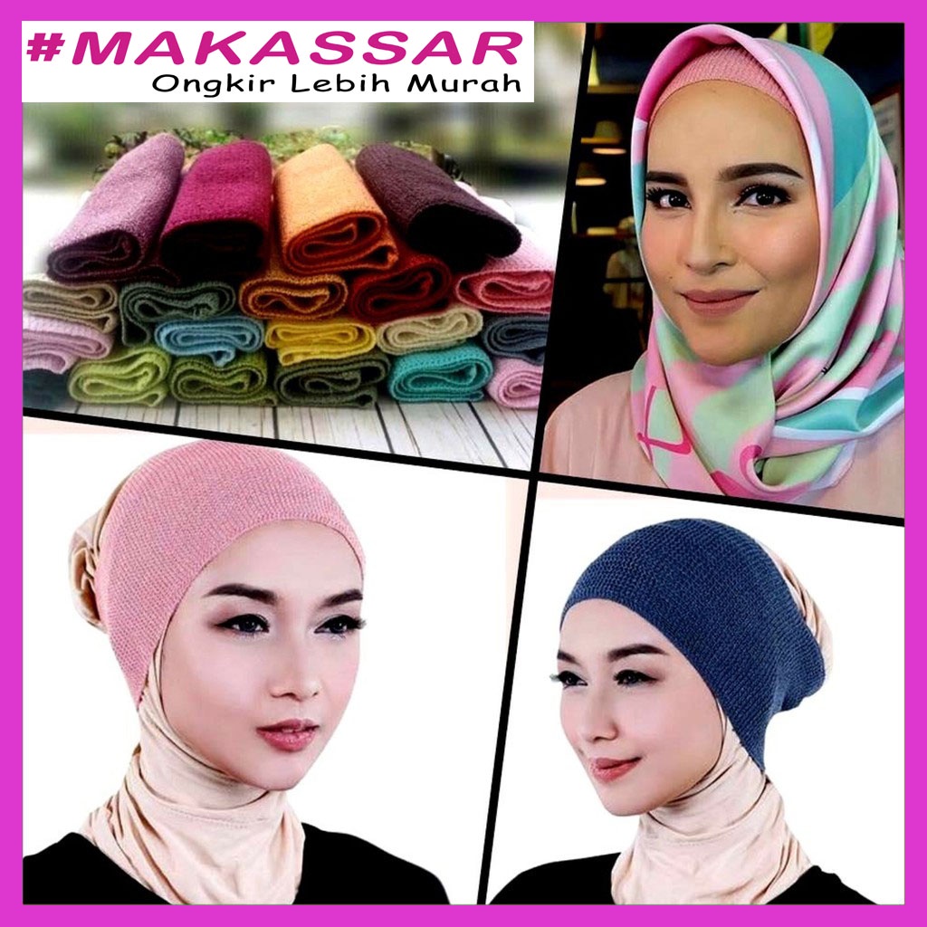 CIPUT RAJUT BANDANA / Bando Ciput Rajut Dalaman Jilbab Hijab Anti Pusing COD