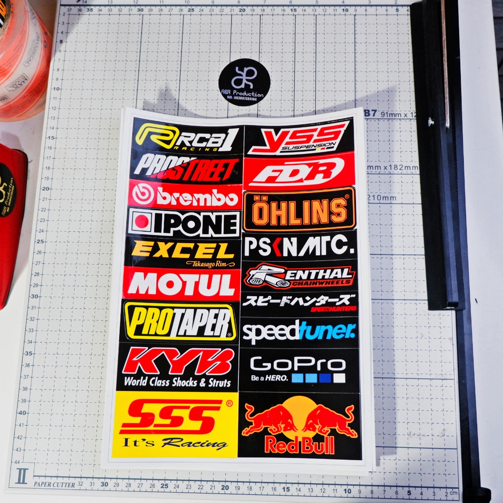 Stiker Pack Sponsor Racing, Stiker Motor, Sticker Motor, Stiker Motor Keren, Stiker Racing Motor, Stiker Sponsor Racing, Sticker Racing (Pack4)