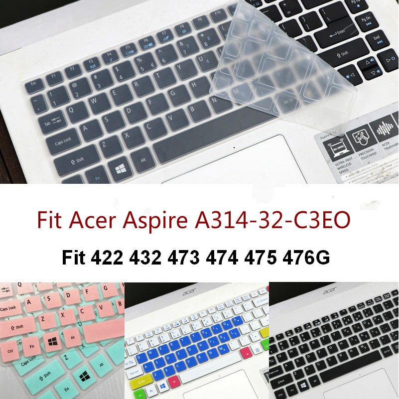 Acer  Aspire A314-32  E14 E1 E5 ES 14 Travelmate P249 Laptop Keyboard Protector, 14&quot; Cover Silicone, Protective Film for 422 432 473 474 475 476G Unicorn-3C