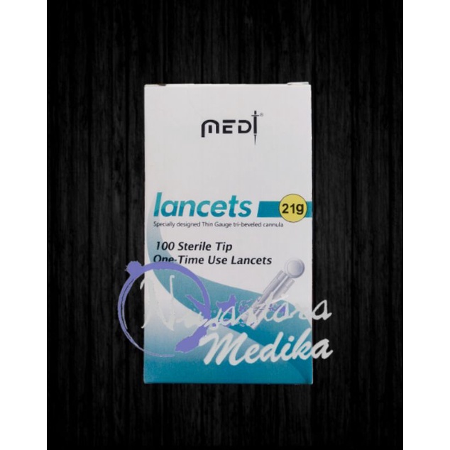 Medilance Blood Lancet 21G 28G isi 100 Pcs / Original Jarum Steril Bekam Medilance