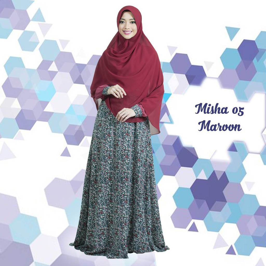 Gamis Syar'i Misha 05 Maroon