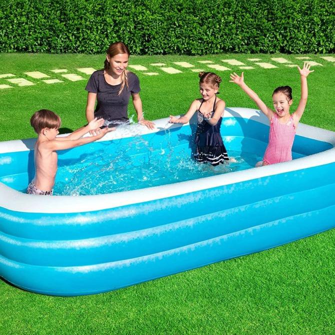 Kolam Renang Anak 3meter BESTWAY Deluxe Blue Rectangular Family Pool