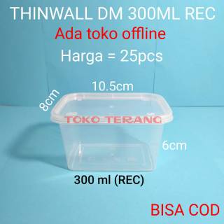 Thinwall food container 300ml kotak/Tempat penyimpanan makanan/Cup salad/Cup puding/ Dessert box