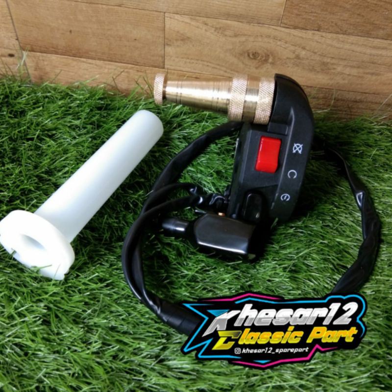 gas spontan ksr set sulingan kuningan gas spontan ninja holder kanan ninja r rr