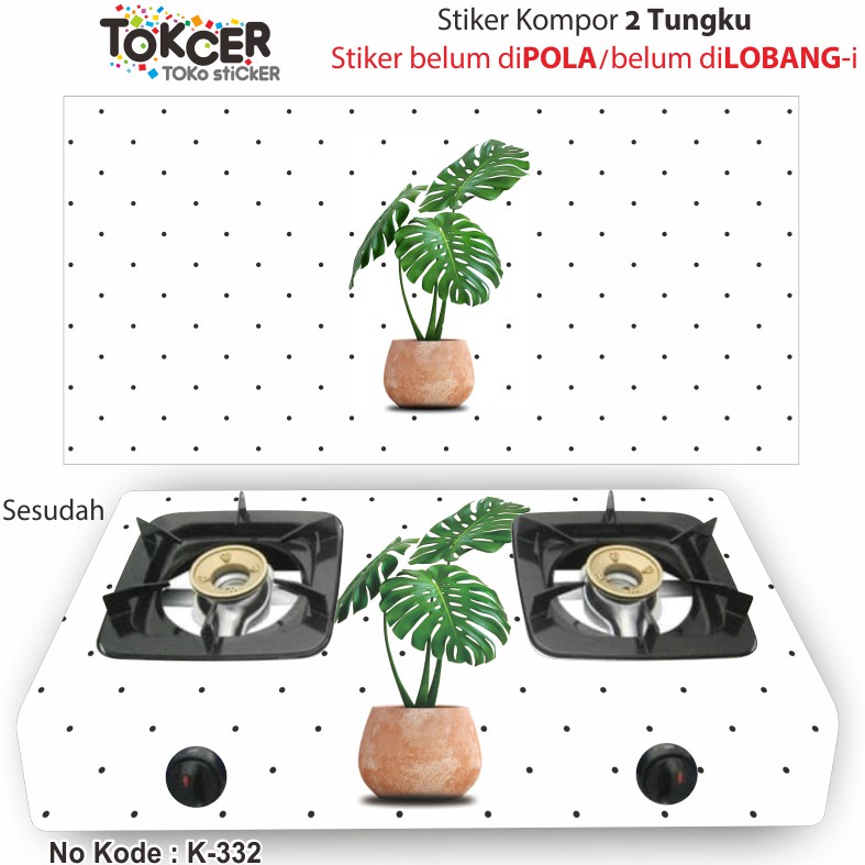 Stiker Kompor 2 Tungku MONSTERA