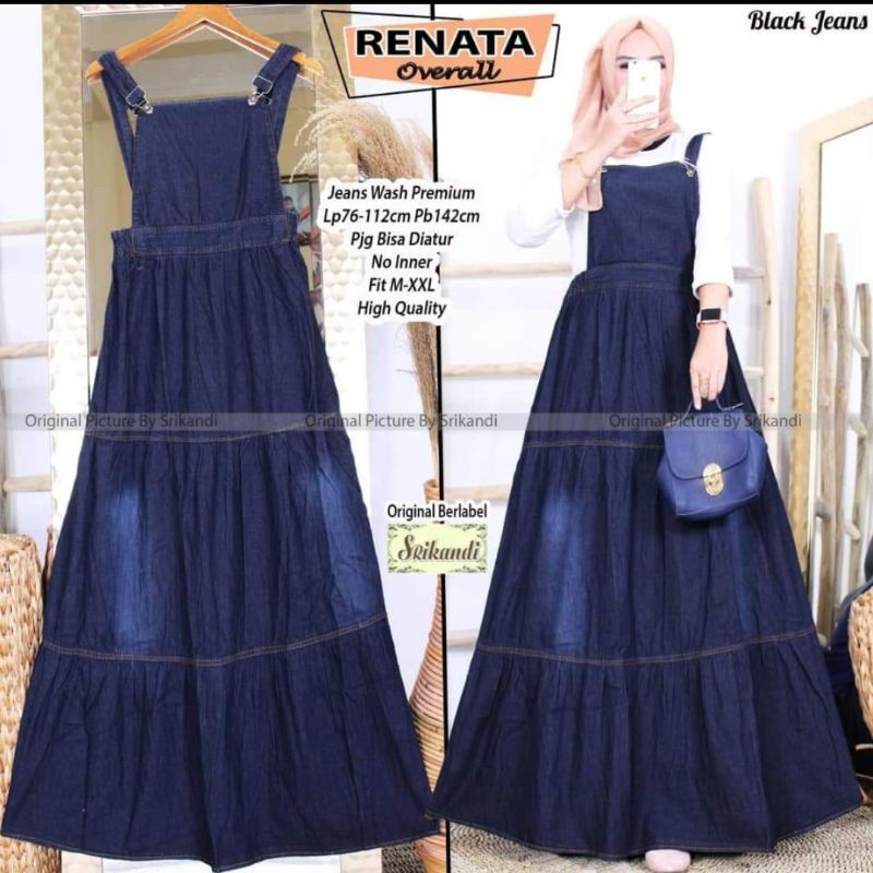 Overall Wanita Renata Jeans Best Seller Keterangan Ukuran Lengkap di Deskripsi