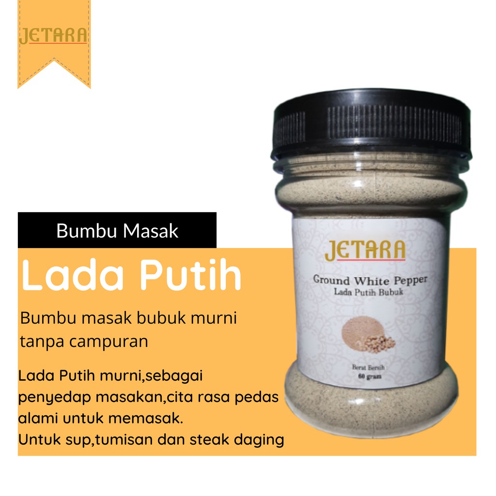 

Lada Putih [ Bubuk Grade A ] Merica Putih [ Butir ] - Jetara Ground Pepper