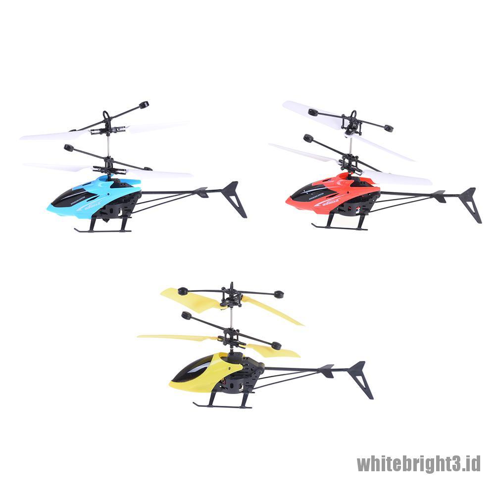 (white3) Rc Helikopter Induksi Infrared Dengan Lampu LED + Charger USB Untuk Anak