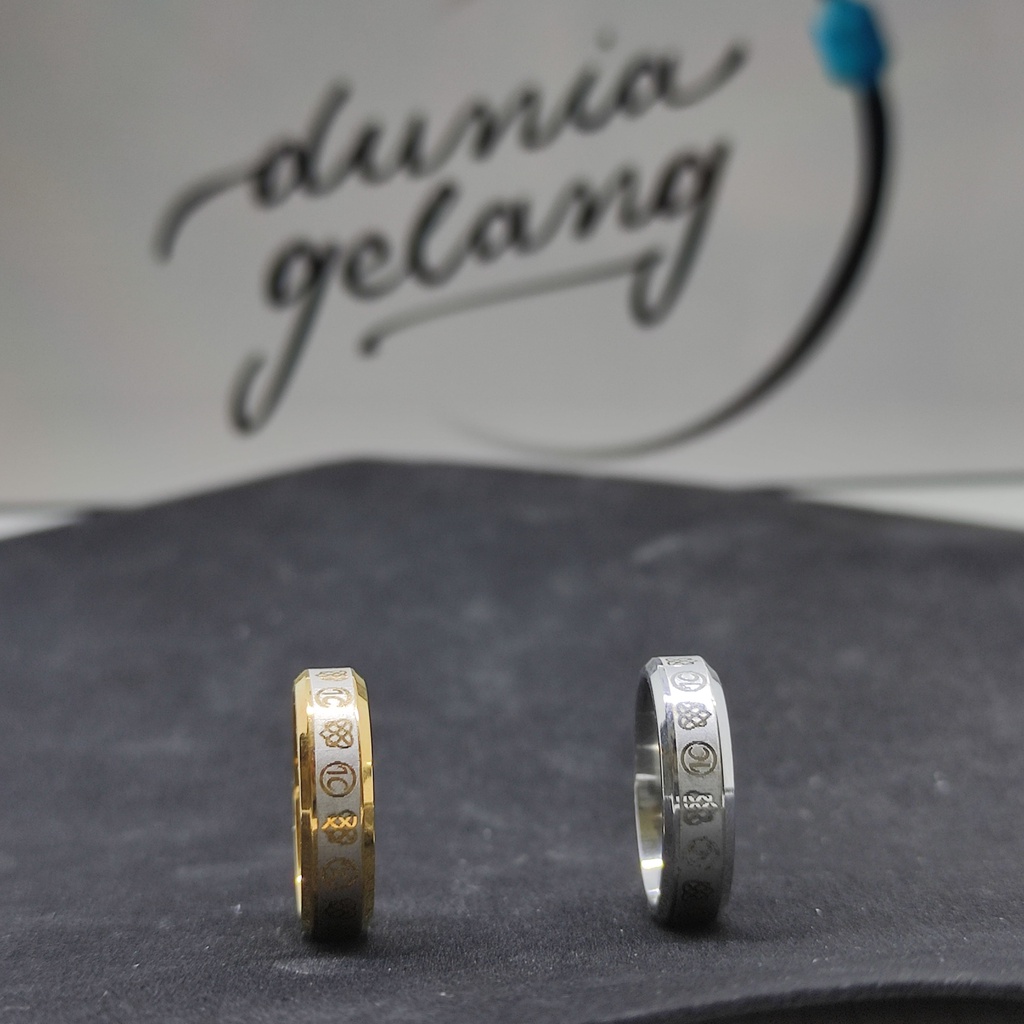 CINCIN TITANIUM IKATAN CINTA SILVER GOLD / CINCIN PRIA WANITA ANAK COUPLE TUNANGAN