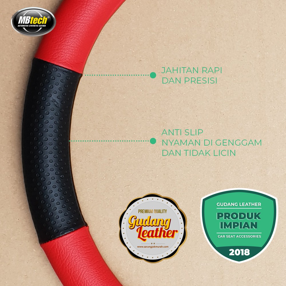 Sarung Setir Mobil Bahan Kulit MBTECH - All Varian