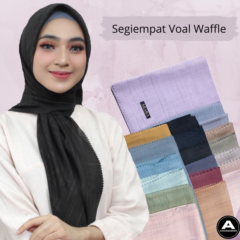 HIJAB SEGIEMPAT VOAL WAFFLE LASER CUT SANDI MORSE BY AZARA