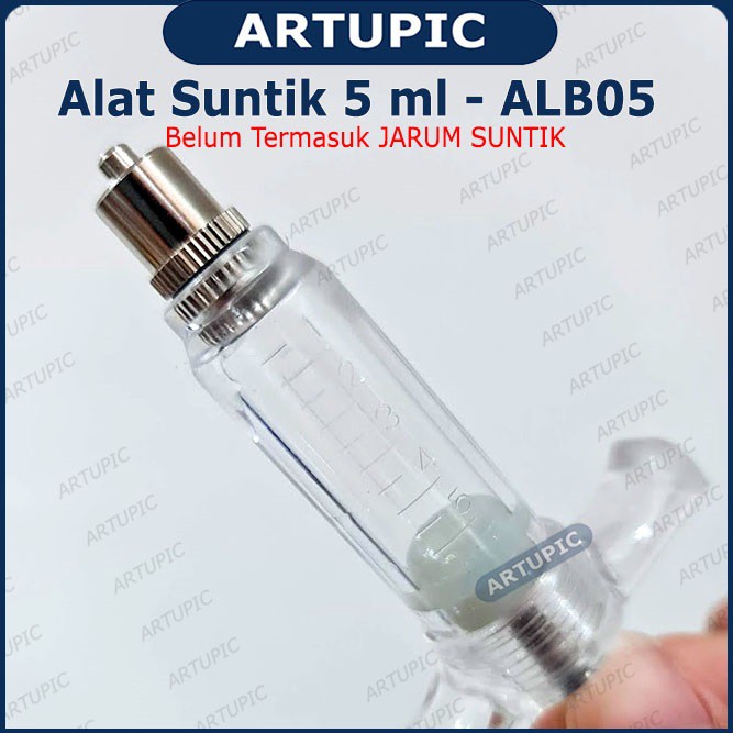 Alat Suntik Hewan 5 ml ALB05 Spuit Syringe Suntikan Hewan 5 ml Tabung Mika Hewan Besar Semi Auto