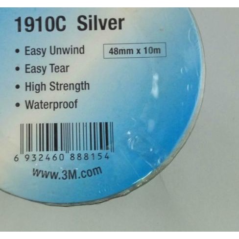 

♔ Duct Tape / Lakban Kain 2" / 48 mm x 10 Meter Silver 3M 1910C ☈