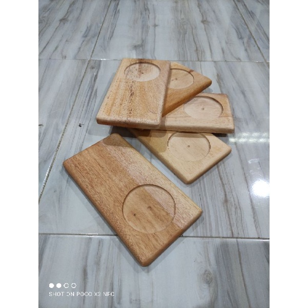 Tatakan gelas / Alas gelas Kayu / Tatakan kayu JATI MAHONI PINGUL Coak 8cm